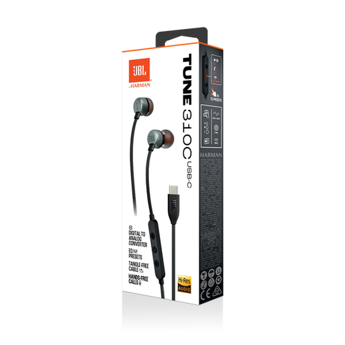 JBL T310BLK    AURICOLARE CON MIC IN EAR BLACK TYPE C
