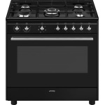 SMEG - CX91GMBL   CUCINA 90X60 MULTI6 VENT A 4F+1TC NERA PULIZIAVAP
