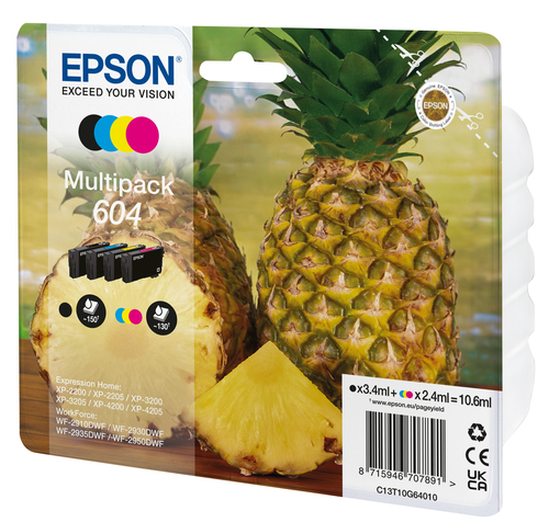 Epson T10G64020  C.INK MULTIPACK 4 COLORI 604 ANANAS