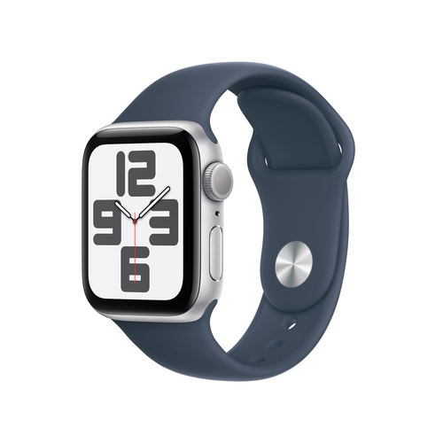 APPLE MRE23QL/A  WATCH SE 40MM SILVER  CASE WITH STORM BLUE  - M/L