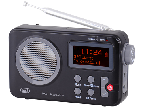 TREVI DAB7F80R   RADIO DAB PORTATILE BLACK LCD BATT LITHIO