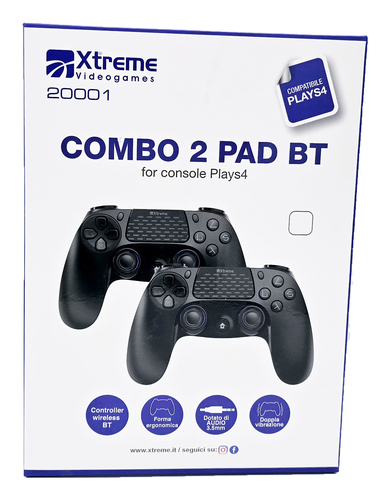 Xtreme 20001      PS4 KIT 2 CONTROLLER WIRELESS BLUETOOTH BLACK