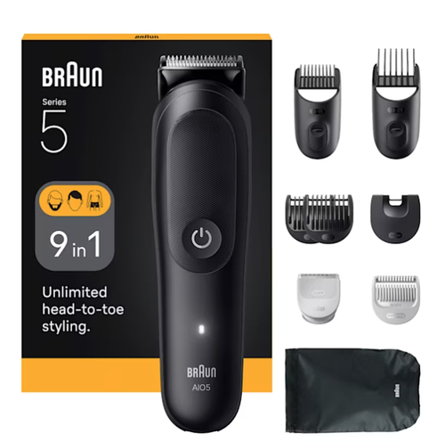 BRAUN AIO5540    MULTIGROOMING RIC. DA 1 A 21 MM    WET DRY 9 ACCE