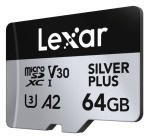 LEXAR - 933060     CARD MICRO SD 64GB SILVER PLUS A2 V30 933060