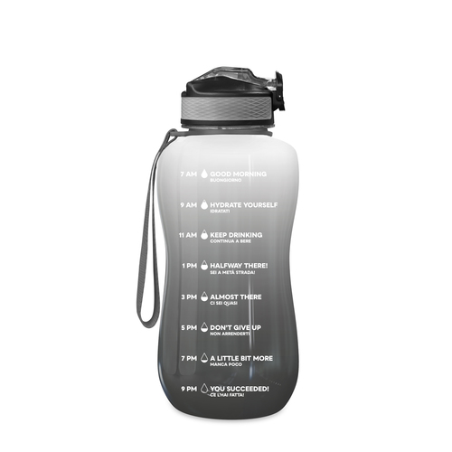 STEEL BOTTLE MWB2BW     BORRACCIA MOTIVAZIONALE 2.2L  BLACKWHITE