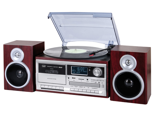 TREVI TT1072LEGN STEREO MICRO DAB.GIRADISCHI.CD.CASS.MP3.USB LEGNO