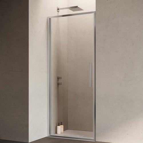 SAMO  PORTA DOCCIA UN'ANTA BATTENTE CRISTALLO 6 MM  HEXA cm 67-71 P.Cromo V.Stampato