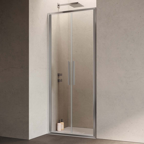 SAMO  PORTA DOCCIA SALOON CRISTALLO 6 MM  HEXA cm 87-91 P.Cromo V.Trasparent