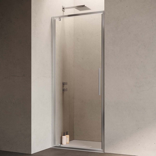 SAMO  PORTA DOCCIA BATTENTE PIVOT CRISTALLO 6 MM HEXA cm 67-71 P.Cromo V.Trasparent