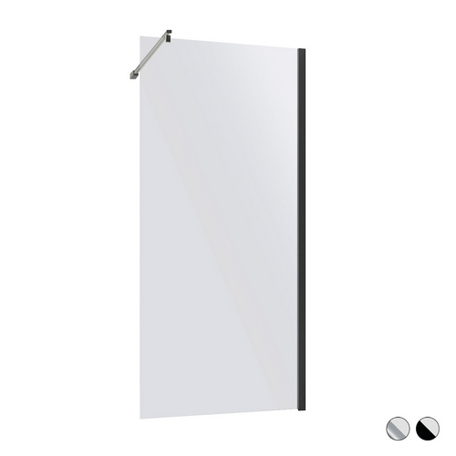 DHIMP WALK-IN ASSEMBLATO LINEA MAJESTIC cm 140 Vetro Bronze Prof.Nero