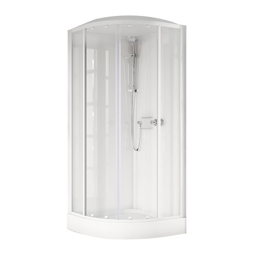 NOVEL 100-XMGR-90 CABINA DOCCIA SEMICIRCOLARE MEDIA GLASS R 2 ANTE SCORR. 2 FISSE