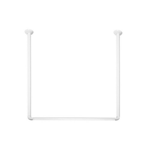 SPIRE BASTONE PER TENDA DOCCIA DOCCIA 3 LATI IN ALLUMINIO BIANCO Bianco 80x80x80 cm