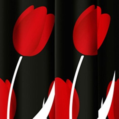 DH 102-0527 TENDA PER DOCCIA 2 LATI IN TESSUTO CM. 180 X 200 Mod. Tulipano Rosso