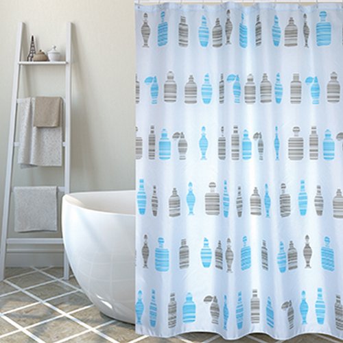 SPIRE TENDA PER DOCCIA IN TESSUTO POLIESTERE MOSHI cm 180x200 Blu