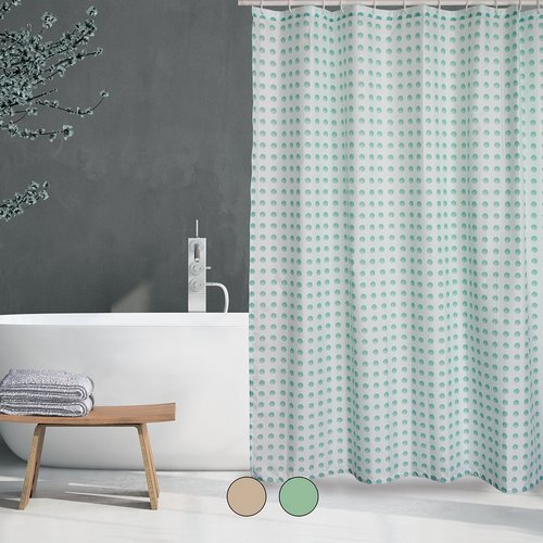 SPIRE TENDA PER DOCCIA IN TESSUTO POLIESTERE CAMBERRA cm 180x200 Verde