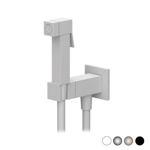 RERU  SET MISCELATORE CON DOCCETTA SHUT-OFF QUADRO Bianco Opaco