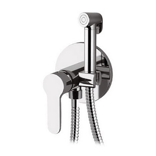 RERU  SET MISCELATORE A INCASSO CON DOCCETTA SHUT-OFF TONDA Cromo