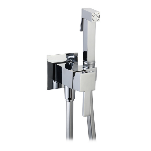 DH    SET MISCELATORE A INCASSO QUADRO CON SHUT-OFF E SUPP. INTEGRATO Cromo