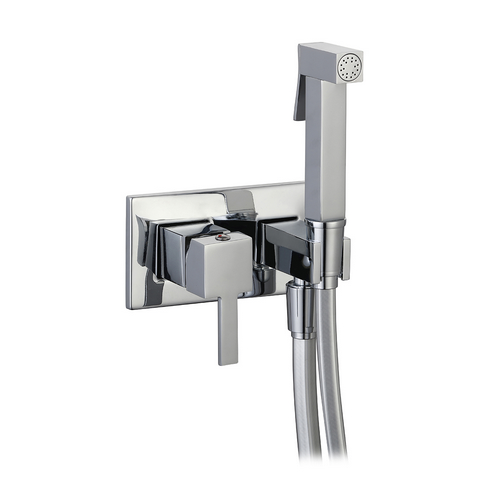 DH    SET MISCELATORE A INCASSO QUADRO CON SHUT-OFF E SUPP. LATERALE Cromo