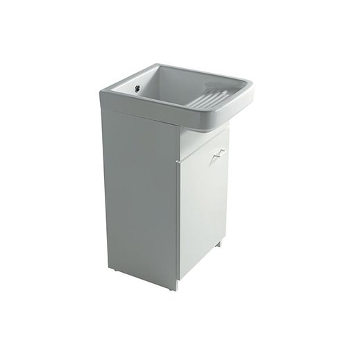 DH    LAVATOIO IN CERAMICA CON STRIZZATOIO E MOBILE IDROFUGO L cm. 45  x  P cm. 60 (1 anta)