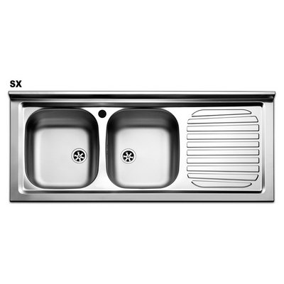 APELL 140-181-SX LAVELLO APPOGGIO IN ACCIAIO INOX CON 2 VASCHETTE