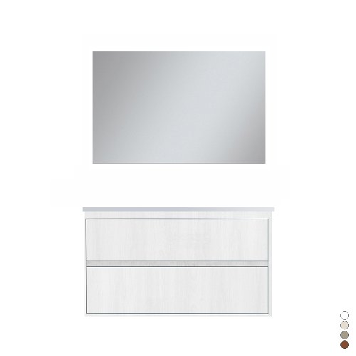 DH    MOBILE BAGNO SOSPESO LINEA ELEGANCE L. 100 CM Larice Bianco