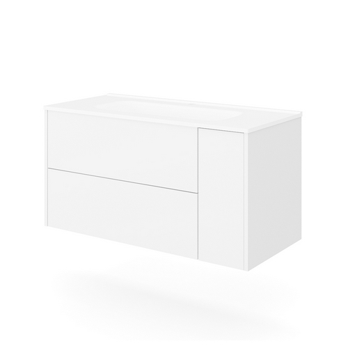 DH    BASE SOSPESA MOBILE BAGNO CON LAVABO MOD. TRIO cm 81x46 Bianco opaco