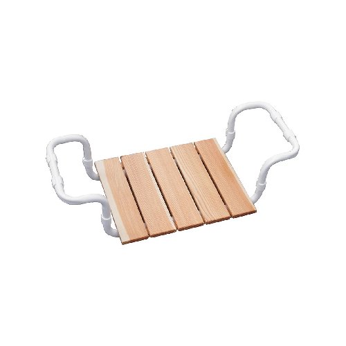 DH    SEDILE PER VASCA REGOLABILE LARICE SENZA SCHIENALE TELAIO BIANCO Larice / Bianco