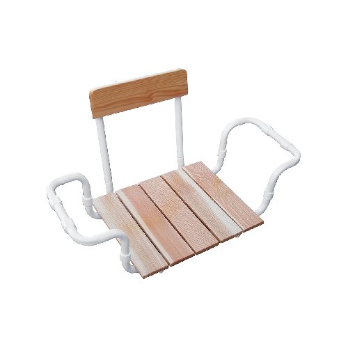 DH    SEDILE PER VASCA REGOLABILE LARICE CON SCHIENALE TELAIO BIANCO Larice - Bianco