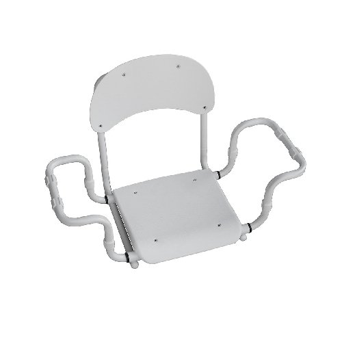 DH    SEDILE PER VASCA POLIPROPILENE REGOLABILE CON SCHIENALE TELAIO BIANCO Bianco