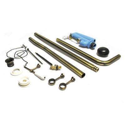 senza 182-R5092-CR SET TUBO + CATENA + MECCANISMO PER CASSETTA ALTA ANTICHIZZATA