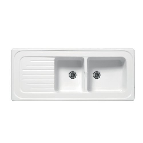 LINPH 185-C281 LAVELLO DA INCASSO IN CERAMICA MOD. C281 CON 2 VASCHETTE 116 x 50