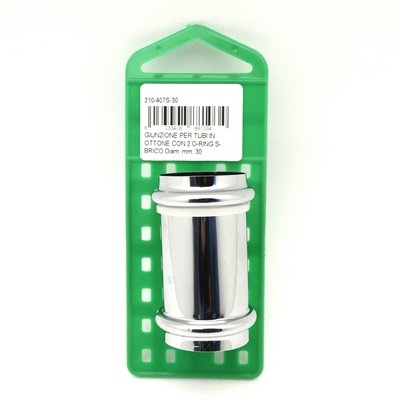 FAIDF 210-407S-30 GIUNZIONE PER TUBI IN OTTONE CON 2 O-RING S-BRICO