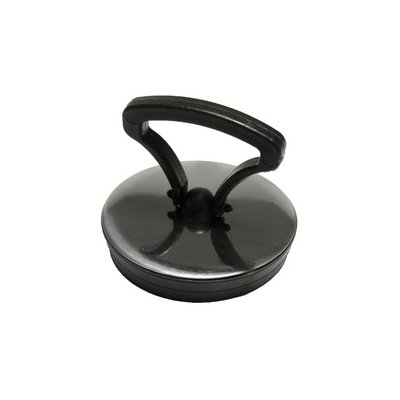 DH 212-6040 TAPPO GOMMA NERA CON MANIGLIA E ROSETTA CROMATA