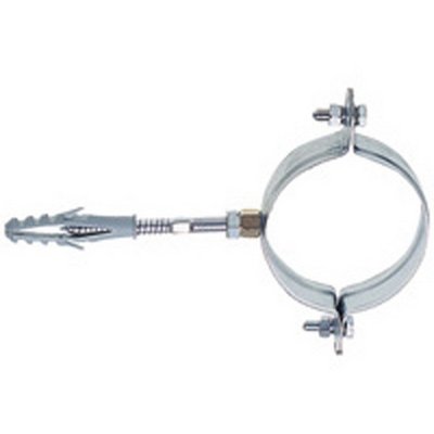 OTER 214-860ZT-100 COLLARE TONDO ACCIAIO ZINC. C/PERNO E TASSELLO P/FISSAGGIO TUBI PLUV.