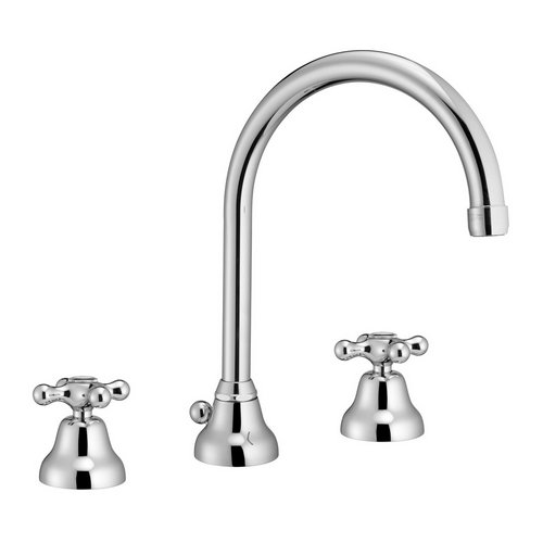PB 232-R513-C BATTERIA LAVABO BOCCA GIREVOLE CON SCARICO CANNA A FONTANA MAREA