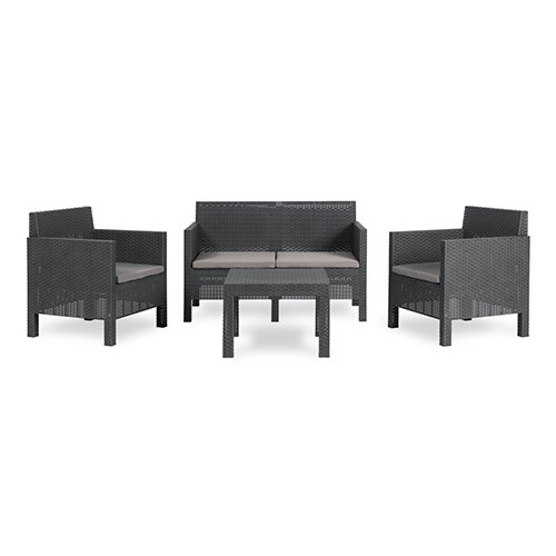 GRYN  SET 4 POLTRONE DA GIARDINO Antracite