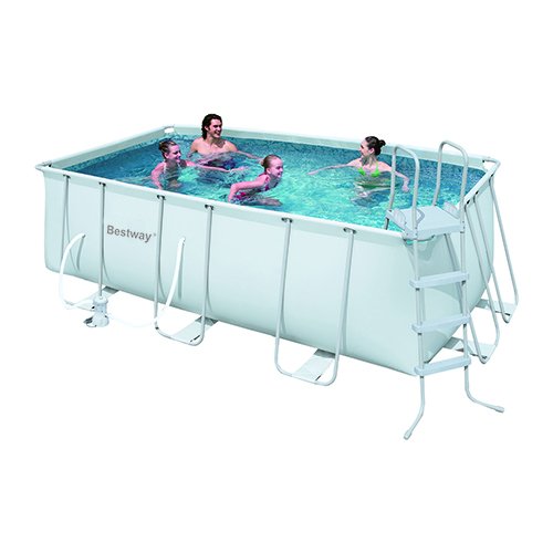 BESTW 244-GB56456 PISCINA POWER STEEL FRAME FUORI TERRA RETTANGOLARE