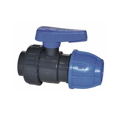 IRRIT 244-H305-0420 VALVOLA A SFERA MONOGHIERA IN PVC CON FIL. F/ GIUNTO A COMPRESSIONE