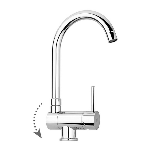 PAFFO MISCELATORE LAVELLO MONOFORO CON CANNA RECLINABILE STICK Cromo
