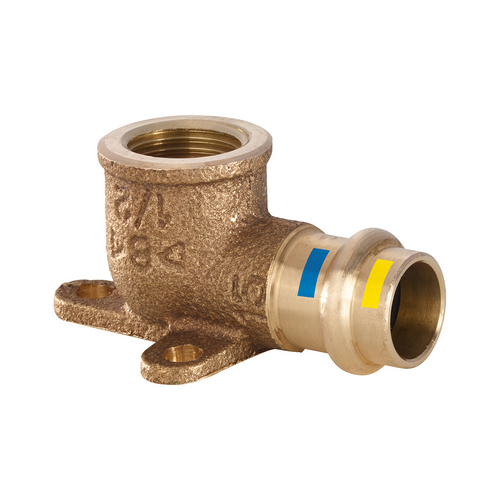 IBP   GOMITO 90Â° F FIL.F CON FLANGIA A 3 FORI A PRESSARE ACQUA GAS B ONE Diam. 22 x 3/4