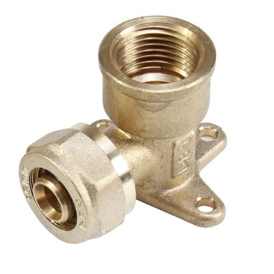 IBP 313-DC403L-0420 GOMITO A 90° F/FILET. F CON FLANGIA E DUE FORI DI FISSAGGIO