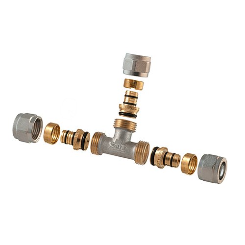 TDMB 313-TD1445-0520 RACCORDO A TEE 2 PZ ASSEMBLATO A COMPRESSIONE P/MULTISTRATO