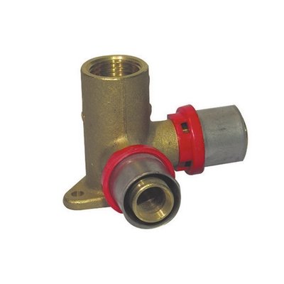 TIEMM 317-1676SM-0414 RACCORDO PRESS CURVO FEMMINA CON FLANGIA DOPPIA COLLO BASSO