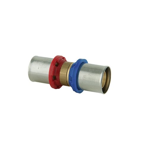 TDMB  RACCORDO DRITTO DOPPIO PER CAMBIO SPESSORE TUBO A PRESSARE MULTISTRATO 20x2 20x2,25