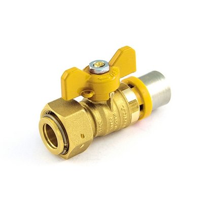 TIEMM 317-G2697-2005 VALVOLA A SFERA PER MULTISTRATO GAS DIRITTA CON LEVA A FARFALLA ROSSA
