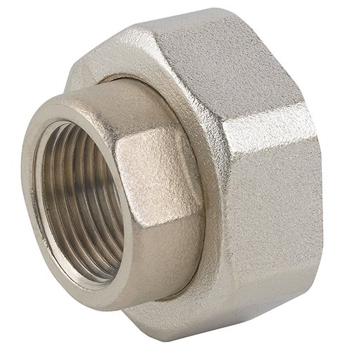 CAVAL 319-C037N-0507 RACCORDO IN 2 PZ FF PER POMPA IN OTTONE NICHELATO CON GUARNIZIONE