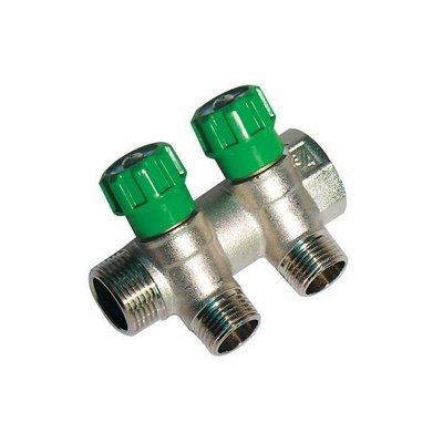 DH 320-B18662 COLLETTORE LINEARE CON RUBINETTI D'ARRESTO 2 DERIVAZIONI IMPEX