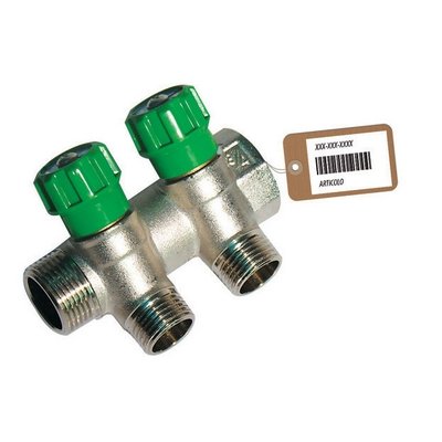 FAIDF 320-B18662F COLLETTORE LINEARE CON RUBINETTI D'ARRESTO 2 DERIVAZIONI IMPEX F-BRICO