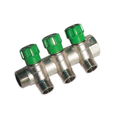 DH 320-B18663 COLLETTORE LINEARE CON RUBINETTI D'ARRESTO 3 DERIVAZIONI IMPEX